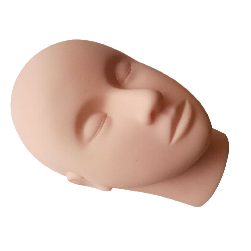 Soft Makeup Massage Practice Training Head, Come with 10 Pair Eyelashes