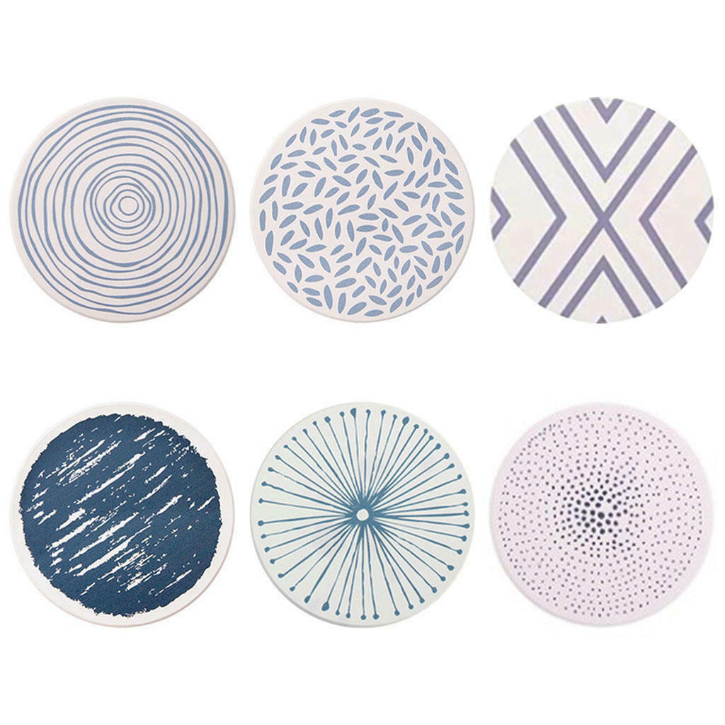 6x Kitchen Coasters Water Absorption for Dining Table Kitchen Bar Decoration