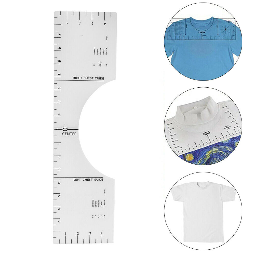 DIY Drawing Sewing Alignment Patchwork T-Shirt Ruler Centering Guide Ruler @