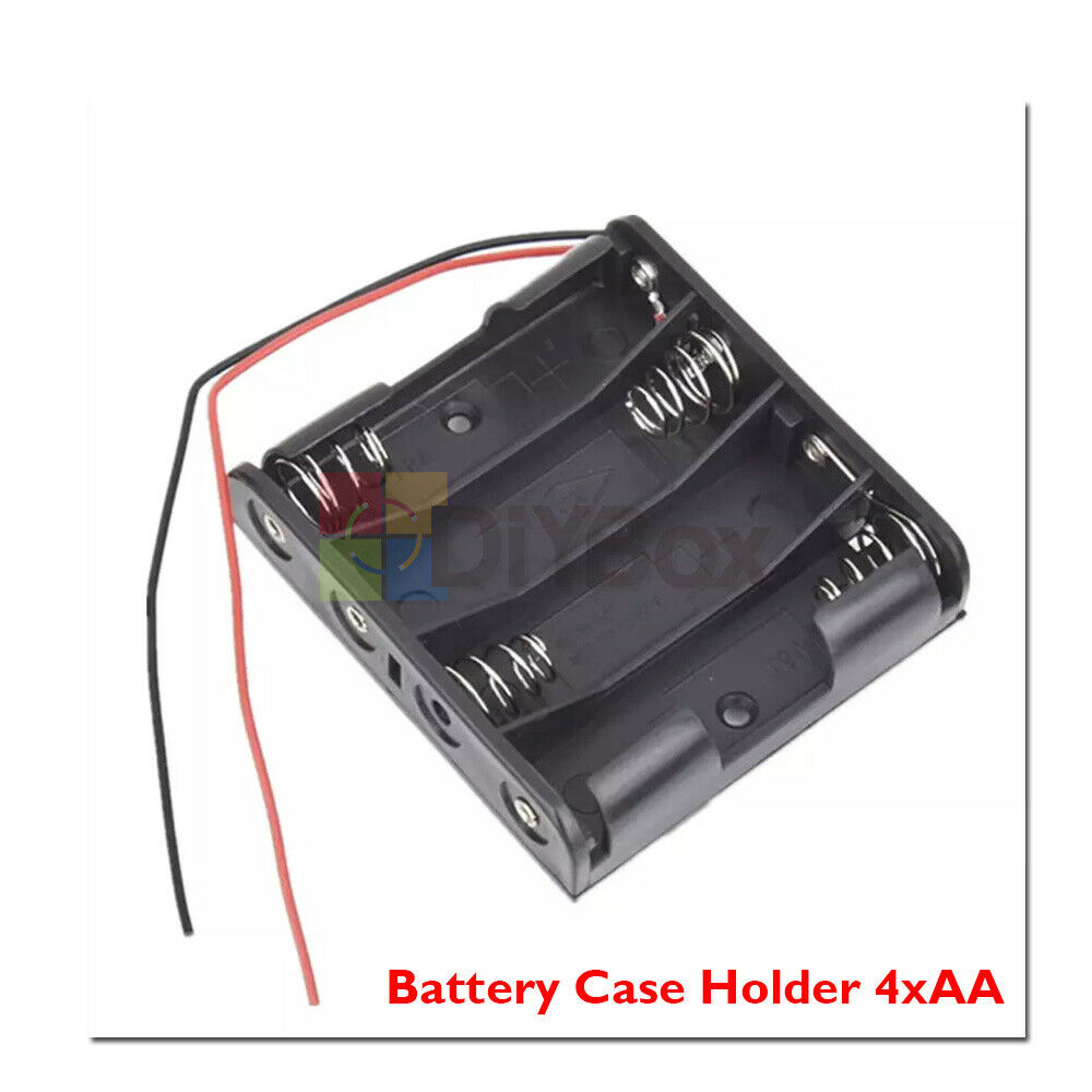 10PCS 6.0V 4 X AA 4xAA 2A Plastic Battery Storage Case Box Holder w/ Wire Leads