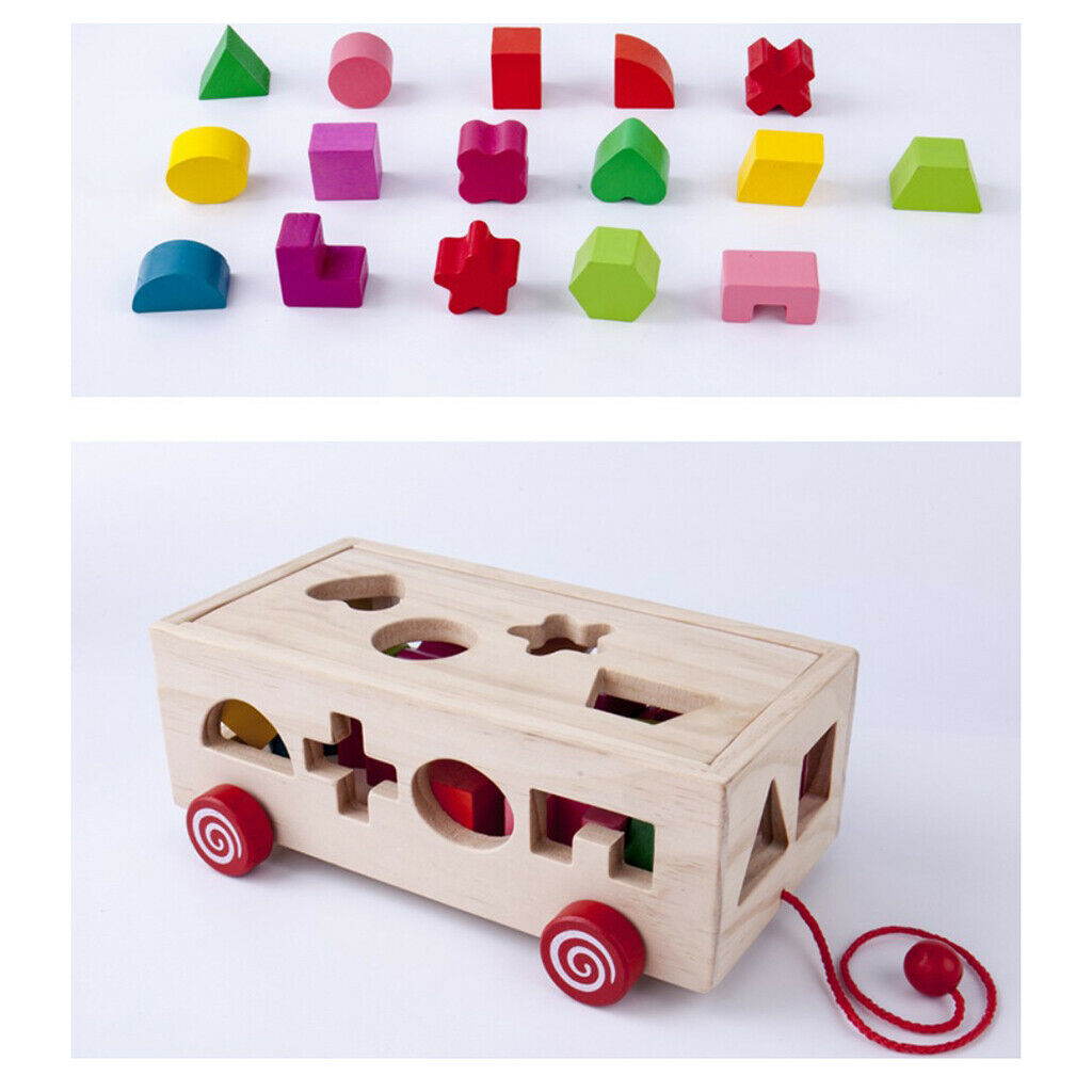 Wood Shape Sorter Block Mathching Sorting Learning Toys Montessori Kids Gift