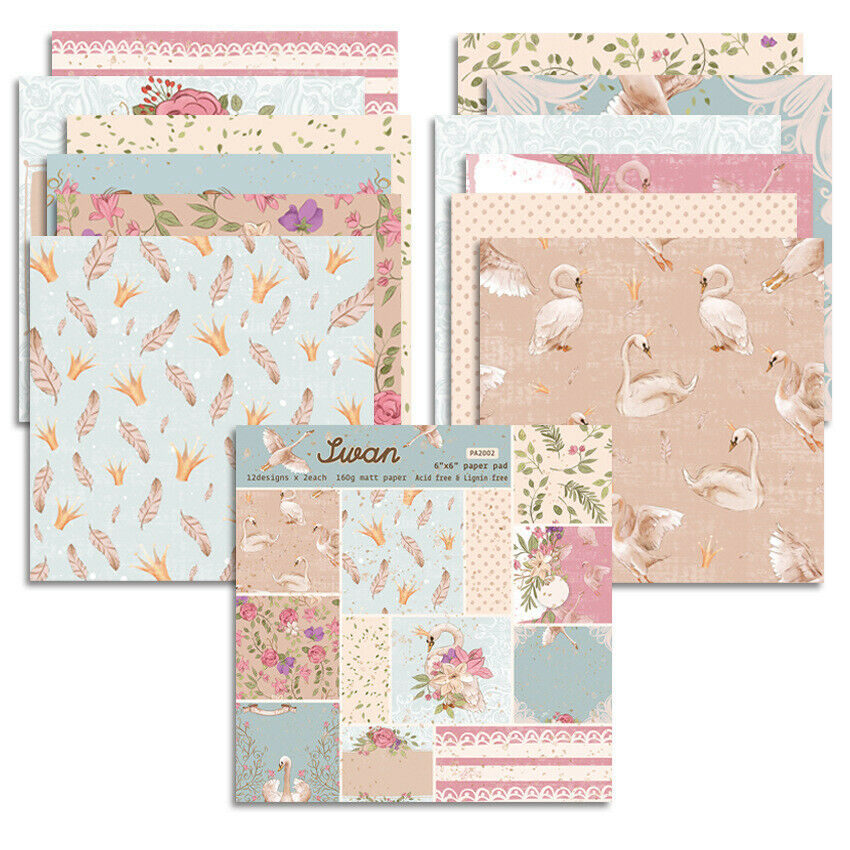 12PCS Paper Pad Floral Scrapbooking Handmade Journal Card Photo Album Decor DIY