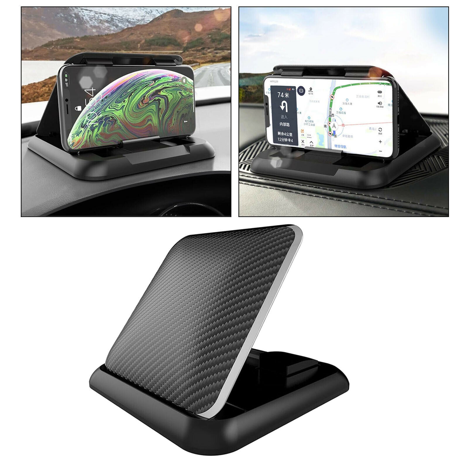ABS Plastic Adjustable Car Phone Holder Pad for Dashboards Armrest Desk
