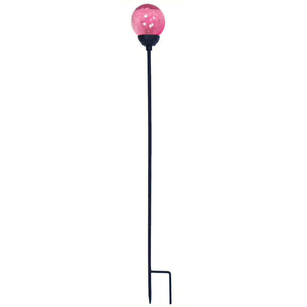 Set of 3 Solar Cracked Glass Ball Light Home Decor for Pathway Patio Outdoor