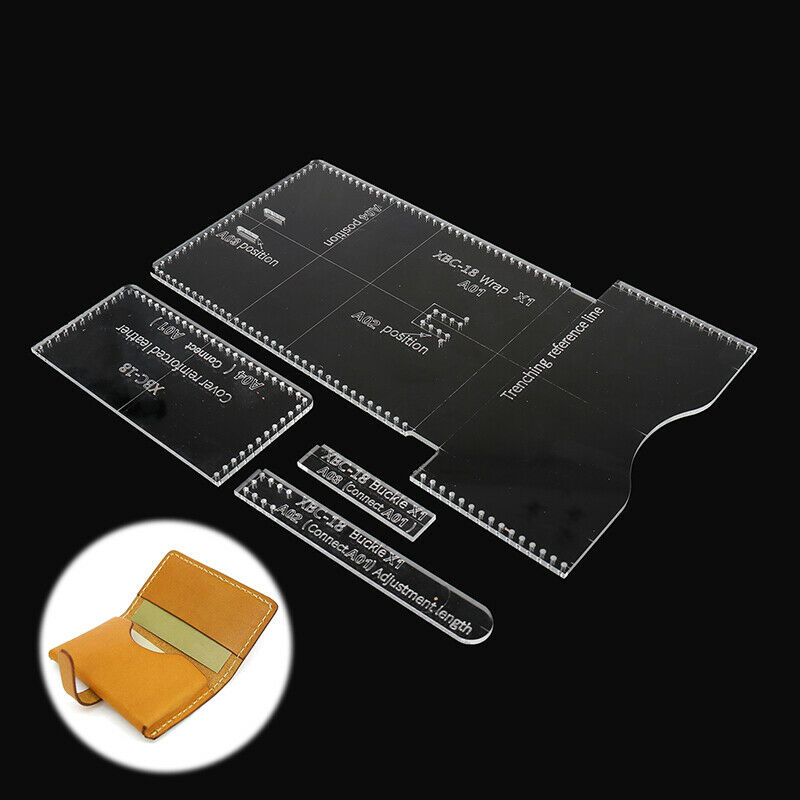 1Set Acrylic Clear Template Pattern Tool For Wallet Messager Bag Leather .l8