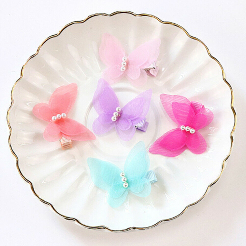 5X Bow Butterfly Hair Clips Girls Hair Grips Kids Hairpin Headwear Accessory  BD