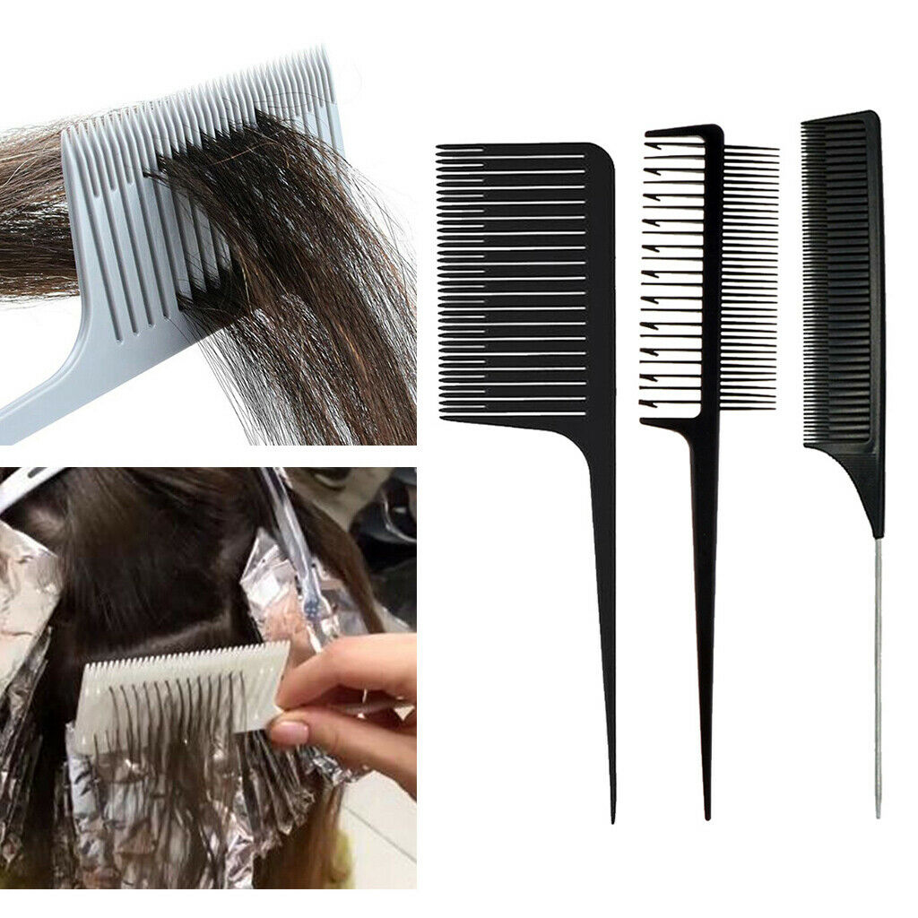 3 Pieces Hair Weaving Highlighting Foiling Hair Comb Hair Color Dyeing Combs