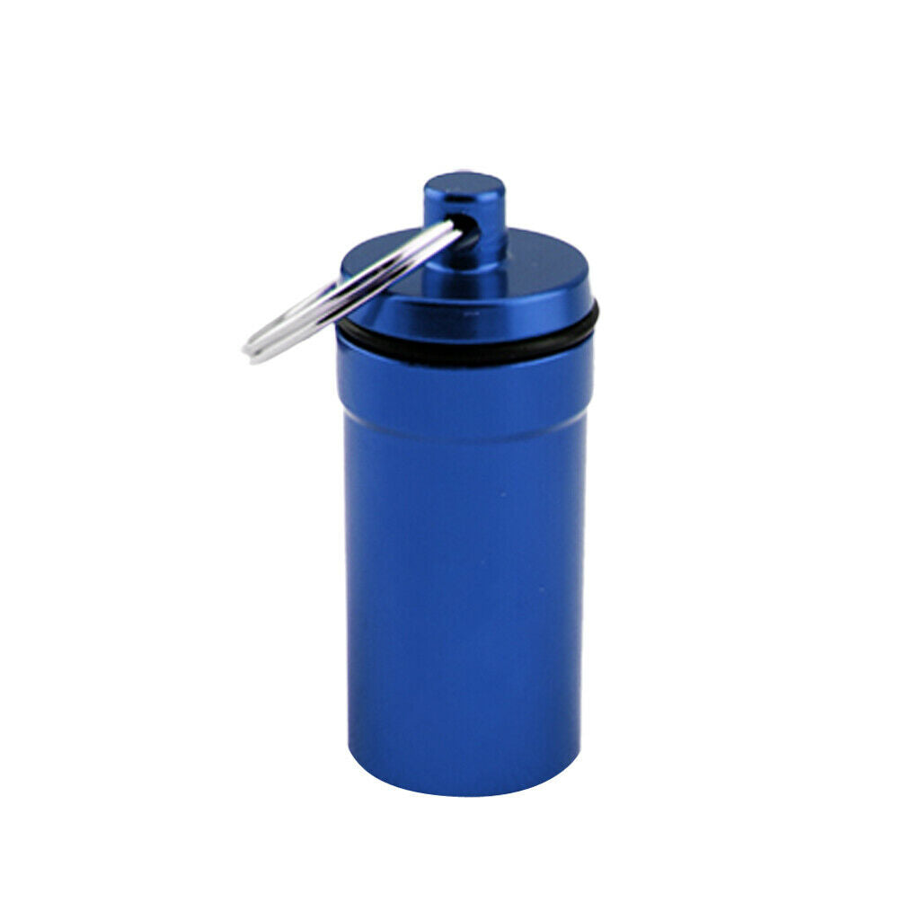 2 Pieces Airtight Pill Box Case Holder Containers Capsule Bottles Keychain