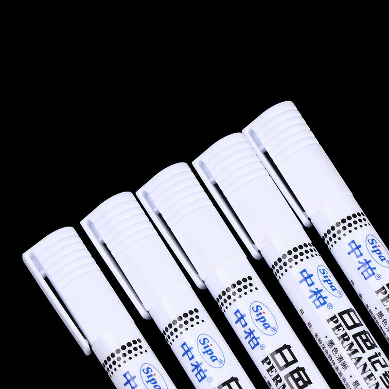 5pcs SM389 White Marker Pen Permanent For Metal Metallic Pen Craftwork Su.l8