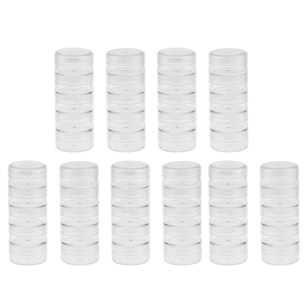 10Pcs 5 Layers Stackable Interlocking Screw Containers Storage Box 95x36mm