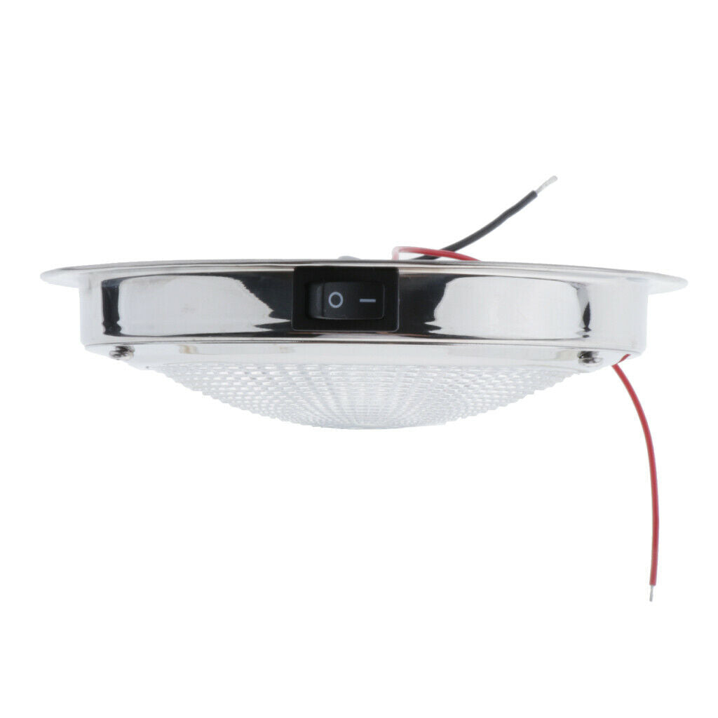 12V 3.5W Stainless Steel Dome Light Boat Caravan Trailer Cabin Ceiling Lamp