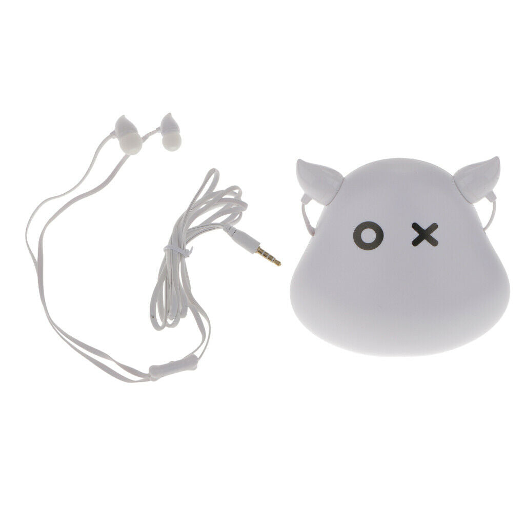Cute Cartoon in-ear 3.5mm Wired Headphone Earphone with Mic for Phone White