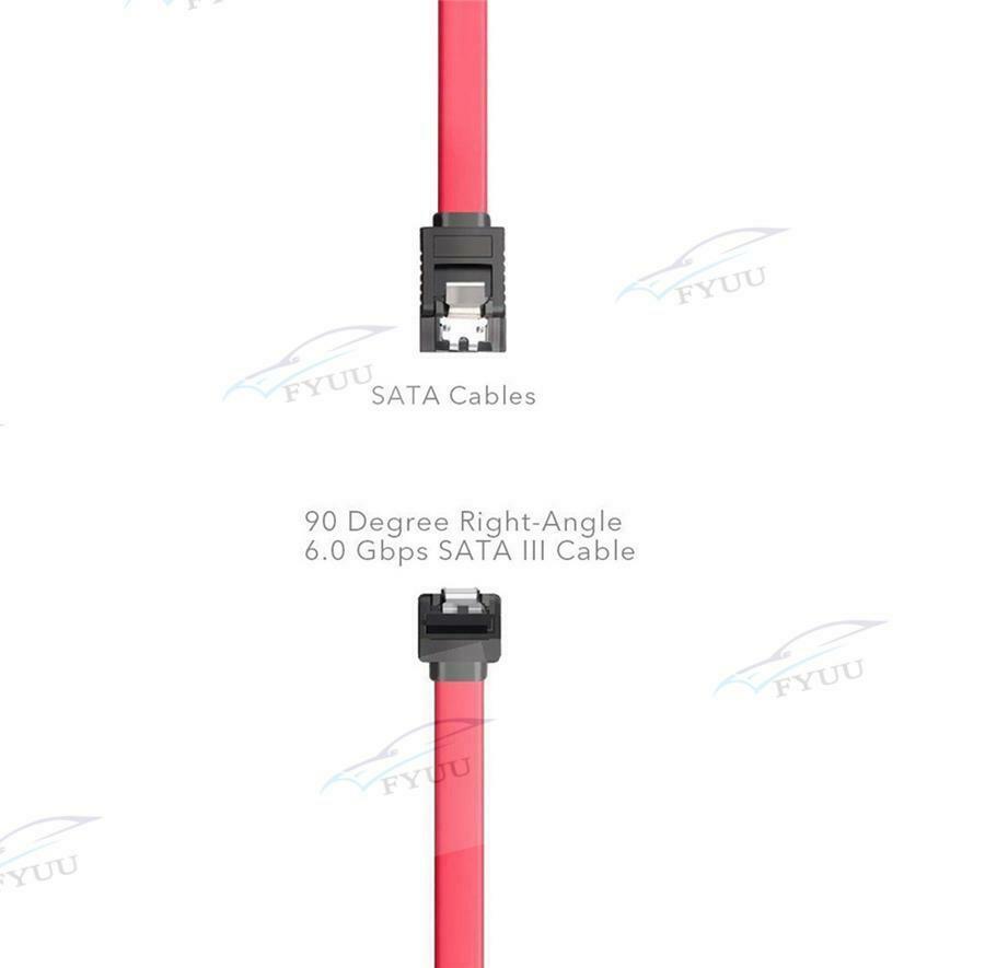 10Pc 18" SATA 3.0 Cable SATA3 III 6GB/s Right Angle 90 Degree SSD HDD Hard Drive