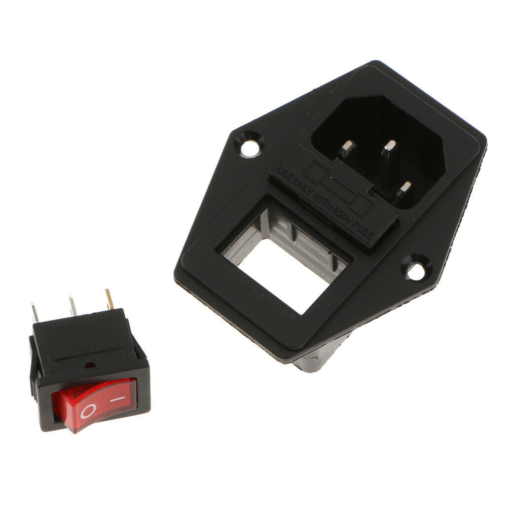 3pin Male Outlet Inlet Module Plug Fuse Switch Parts