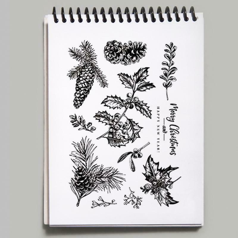 Christmas Pine Cones Silicone Clear Seal Stamp DIY Scrapbooking Embossing Photo