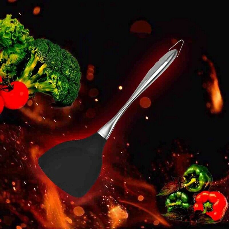 Honglida Premium Silicone Wok Turner BPA Free 600 Fahrenheit Spatula StainleM6N2