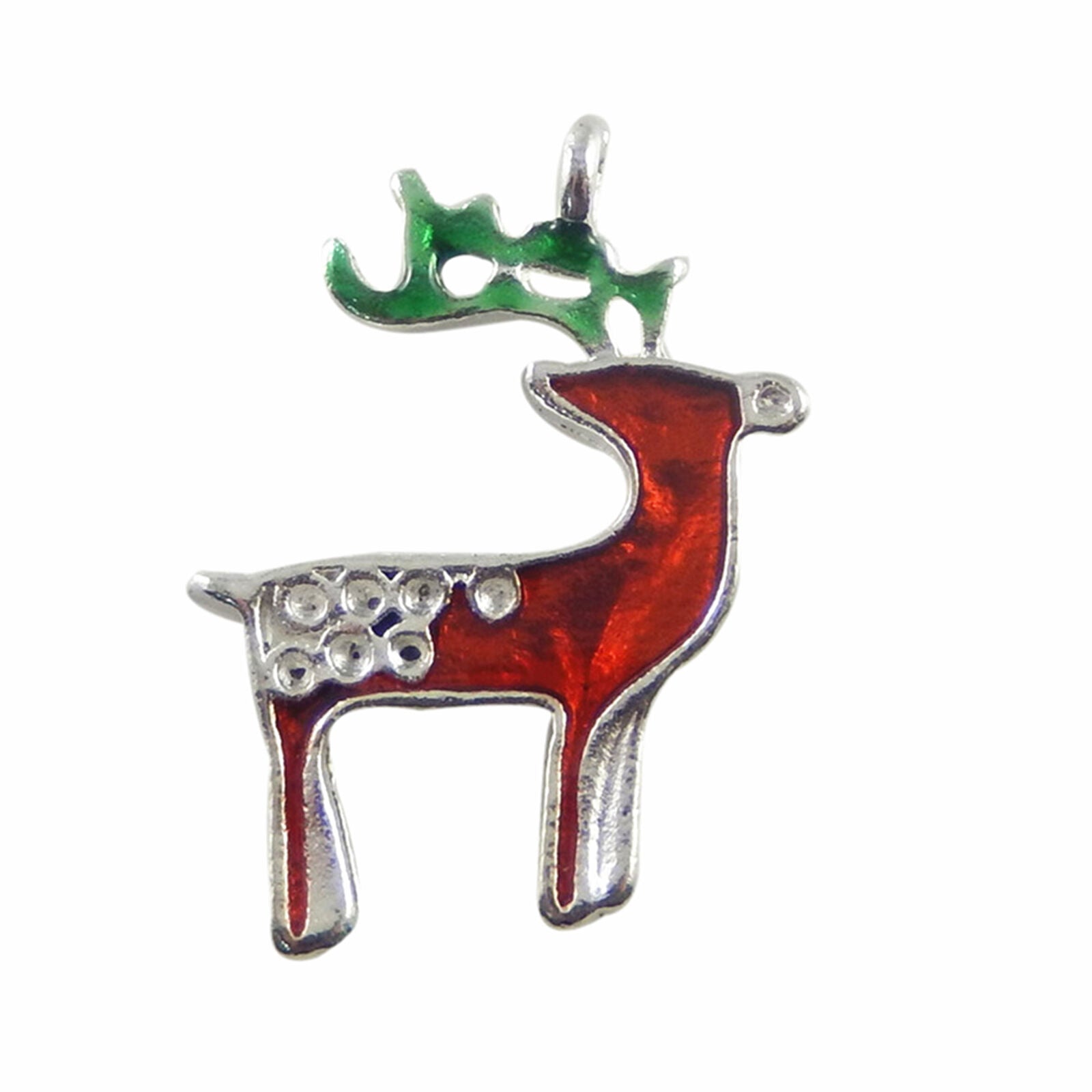 8 pcs Alloy Reindeer Charm Enamel Elk For DIY Pendant Christmas Deer 18*24mm