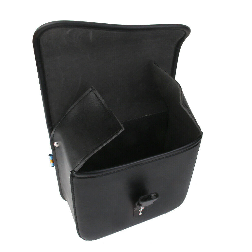 2Pairs Black PU Leather Motorcycle Side Saddlebags Saddle Bag Panniers