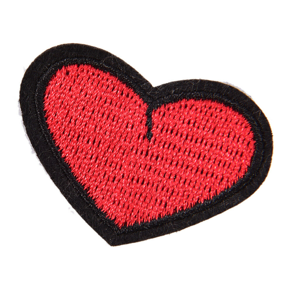 Heart IronOn Patch Embroidered Applique Sewing Label Clothes Stickers Appa.l8