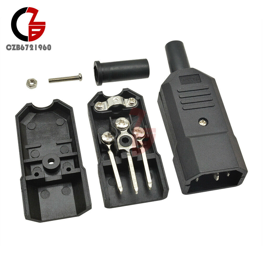 1/5/10PCS 250V 125V 10A IEC320 Mains Power Plug/ Socket Cable Connectors AC 15A