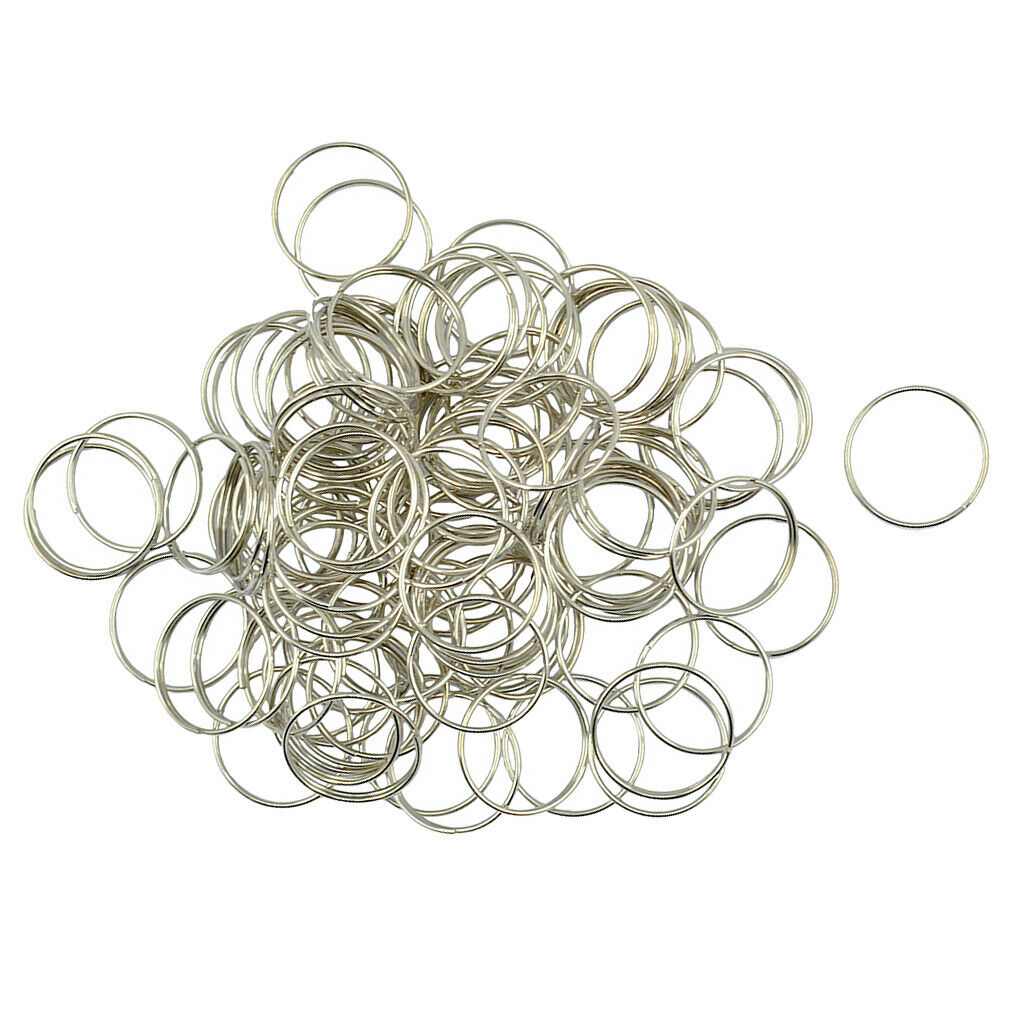 200Pcs 18mm Key Rings Split Jump Ring Keychain Hoop Loop Keyrings Blank Lot