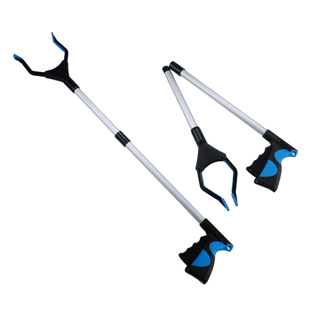 2pcs Folding Grabber Reacher Litter Picker Reach Tool Helping Hand 81cm