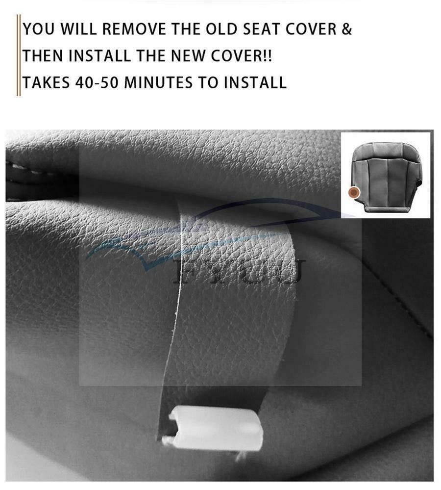 For 1999 To 2002 Chevy Silverado 1500hd 2500hd Driver Bottom Seat Cover Black PU