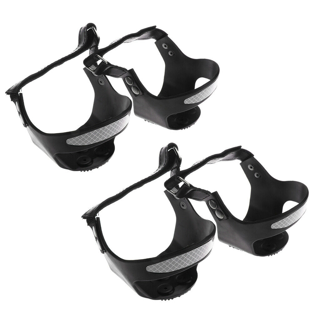 2 Pairs Lightweight Ice Grippers Walking Traction Cleats Crampons 5 Teeth