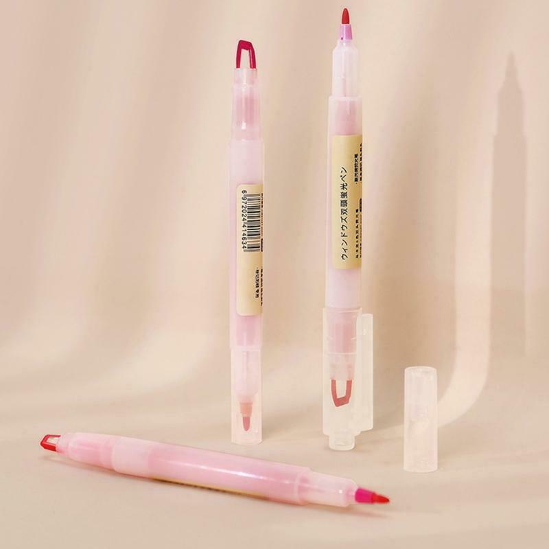 6 Colors Dual-Tip Liner Markers Pen Set Dual-ended Marker Pen for Note Taking