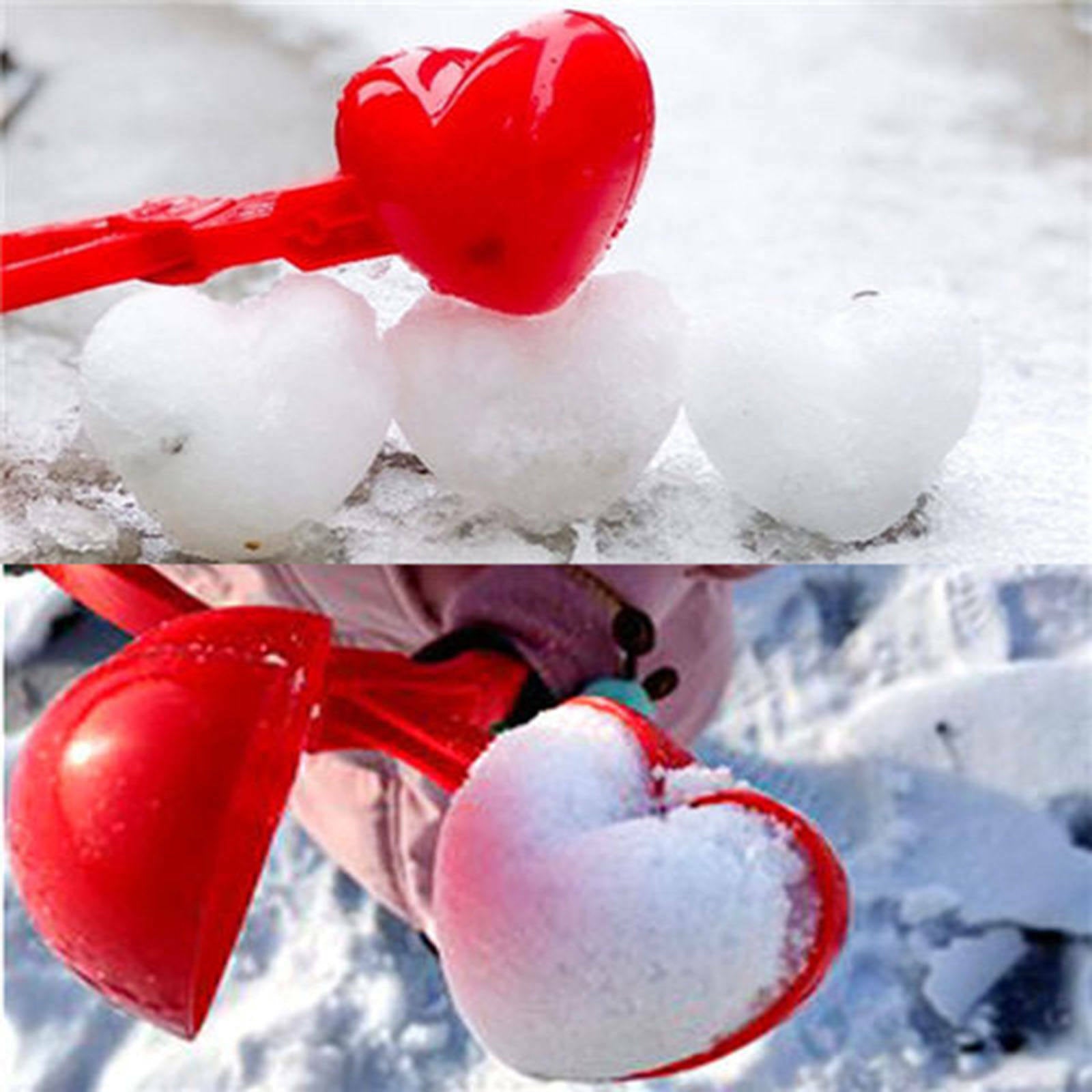 Heart Shaped Snowbal Maker Clips Clamps Sand Clay Mold Games Tool Kid Gift