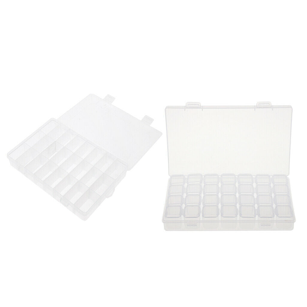 52x Clear Plastic Organizer Container Storage Box for Nail Tip Jewelry Beads