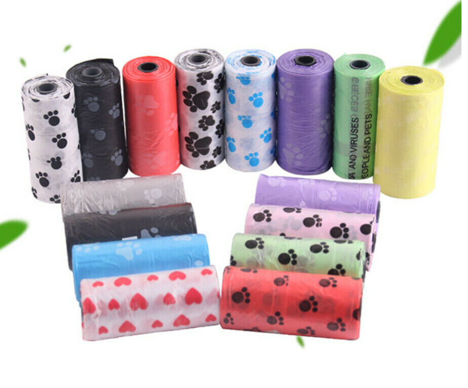 5 Rolls Pet Waste Refill Bags Portable Pet Doggy Poo Poop Pooper Scooper Toilet