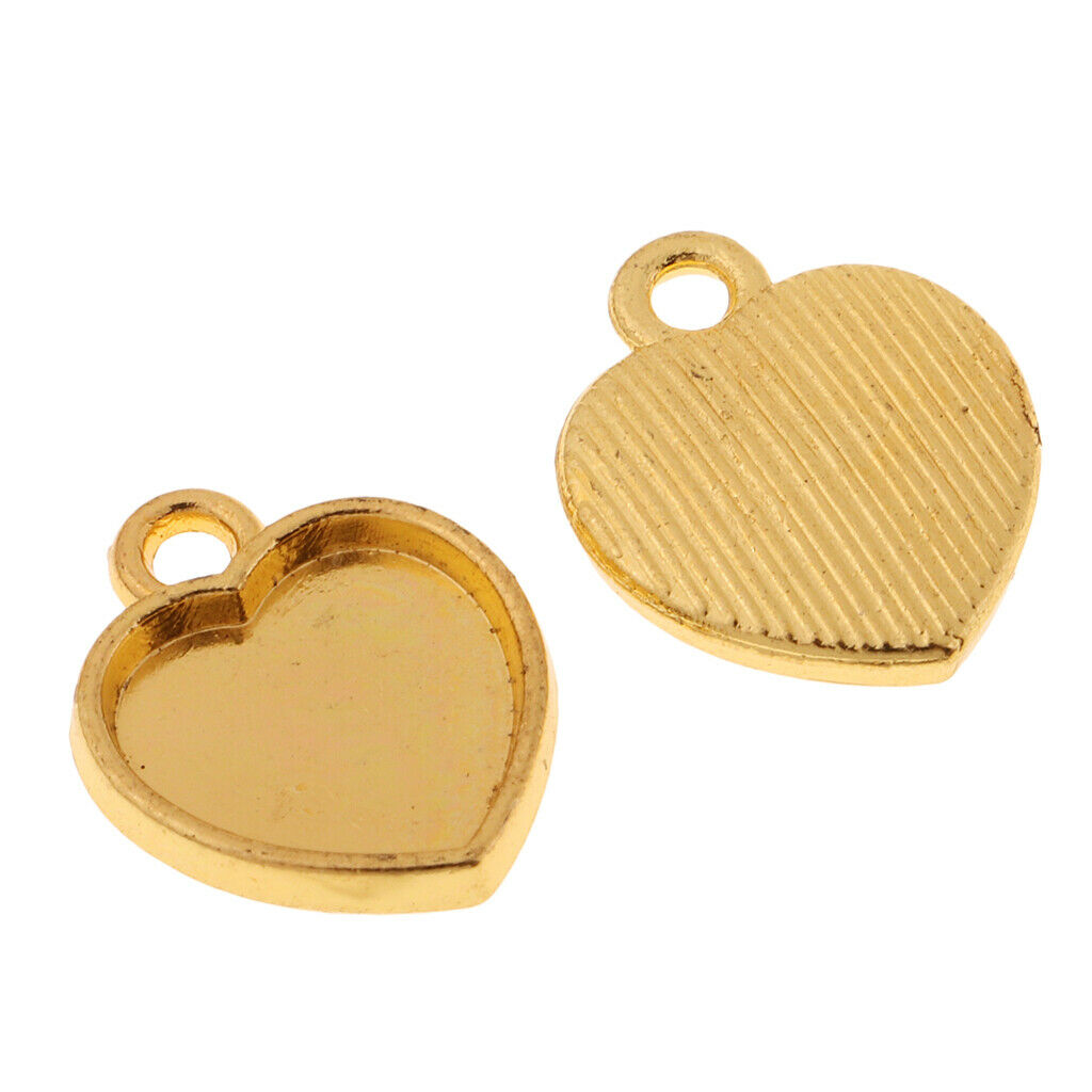 50x Blank Cabochon Trays Charms Bezel Base Pendants Settings Necklace Base
