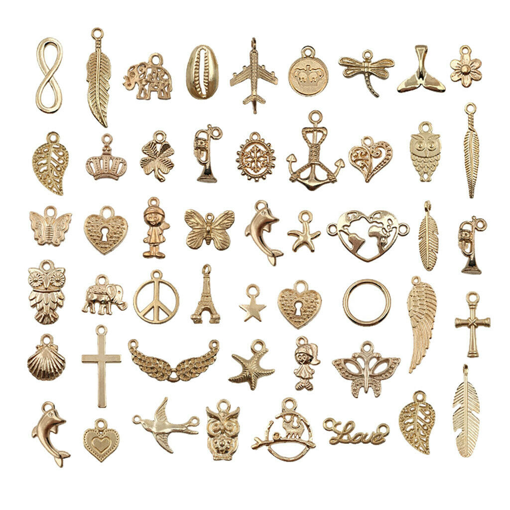 50x Metal Necklace Pendant Butterfly Assorted Bracelet Jewelry Making Charms