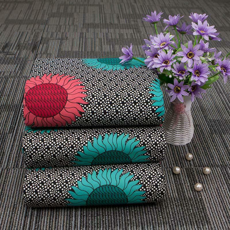 African National Sunflower Pattern Wax Printing Fabric for DIY Garment Material