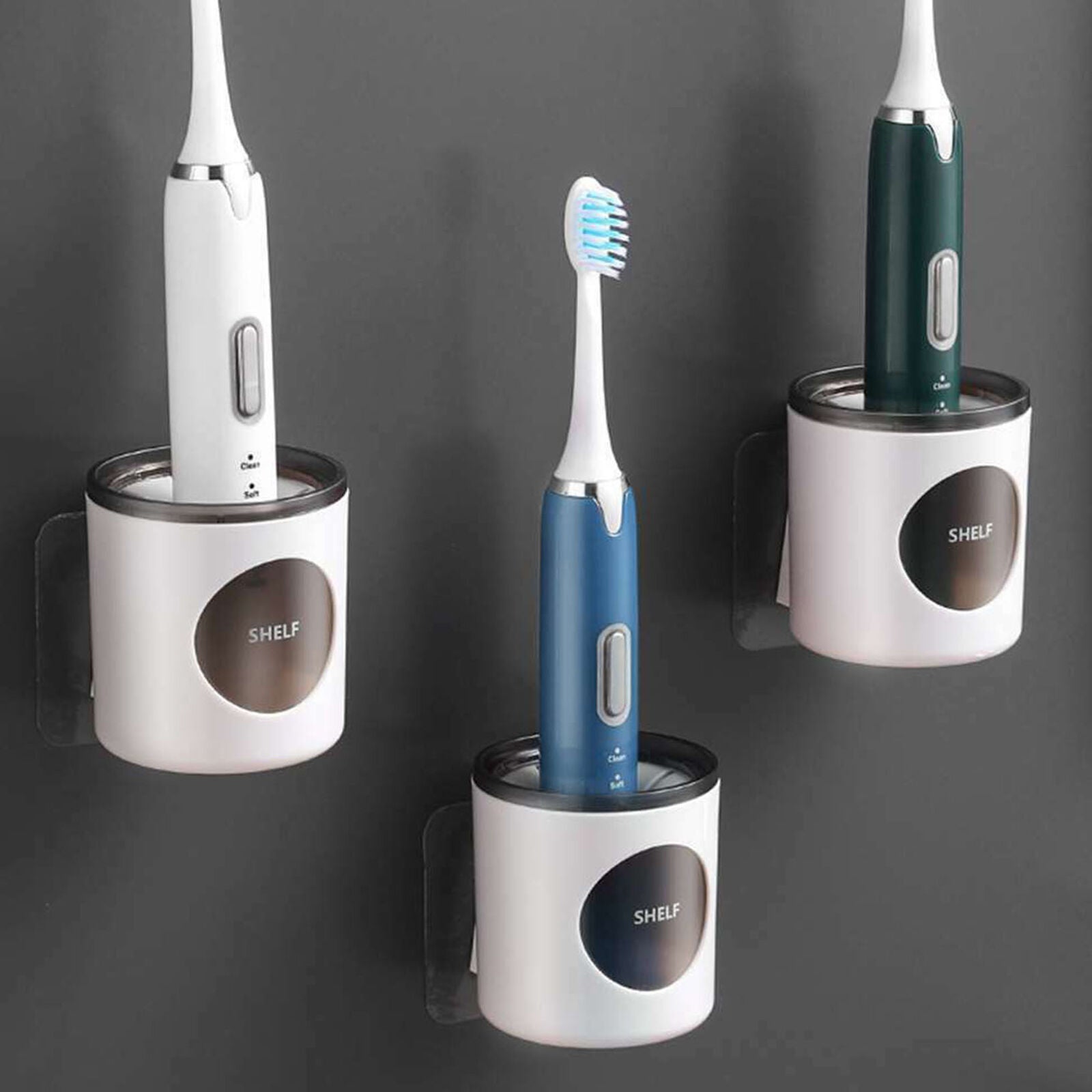 2 x Bathroom Electric Holder Toothbrush Toothbrush Holder Toothbrush Stand Wall