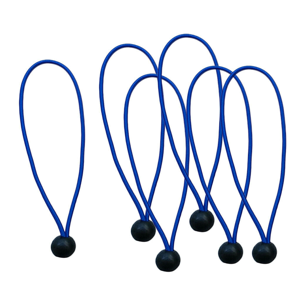 6 Pieces Heavy Duty Bungee Ball Cord Tarp Tent Tie Down Tope Blue 8 inch