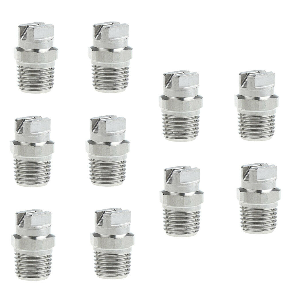 10 lot Stainless Steel High Pressure Nozzle 1/4" Sprayer Fan Pressure Washer