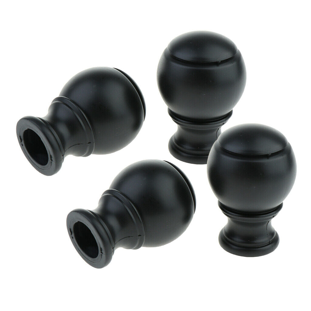 Set of 4 Drapery Curtain Panel Rod Pole End Caps Window Curtain Accessories