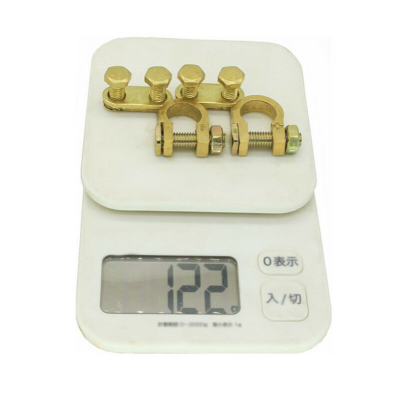 Pair M8 Pure Brass Battery Top Post Cable Terminal Wire Clamp Isolators Car Boat