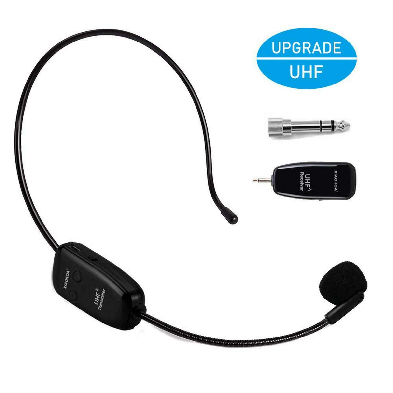 Microphone Headset System Head Mounted Call Center Mic Transmitter Amplifier