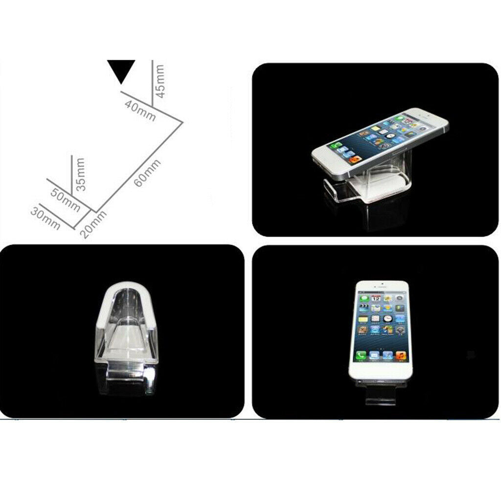 5 Pieces Anti-theft Display Cellphone Stand Bracket For Retail Store Clear