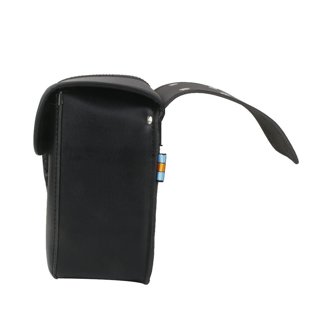 2Pairs Black PU Leather Motorcycle Side Saddlebags Saddle Bag Panniers