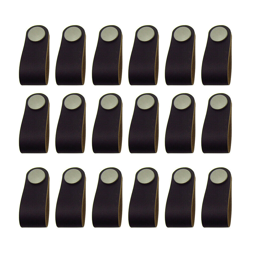 18pcs Nordic Wardrobe Cabinet Door Handle Soft PU Leather Door Handles For