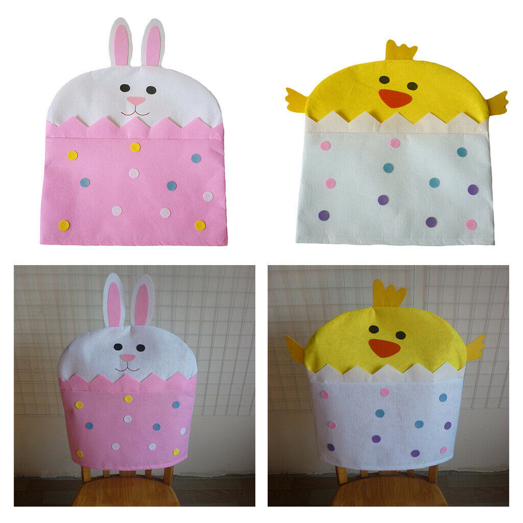 2Pcs Decorative Chair Back Cover Slipcovers 20x27inch for Easter Holiday