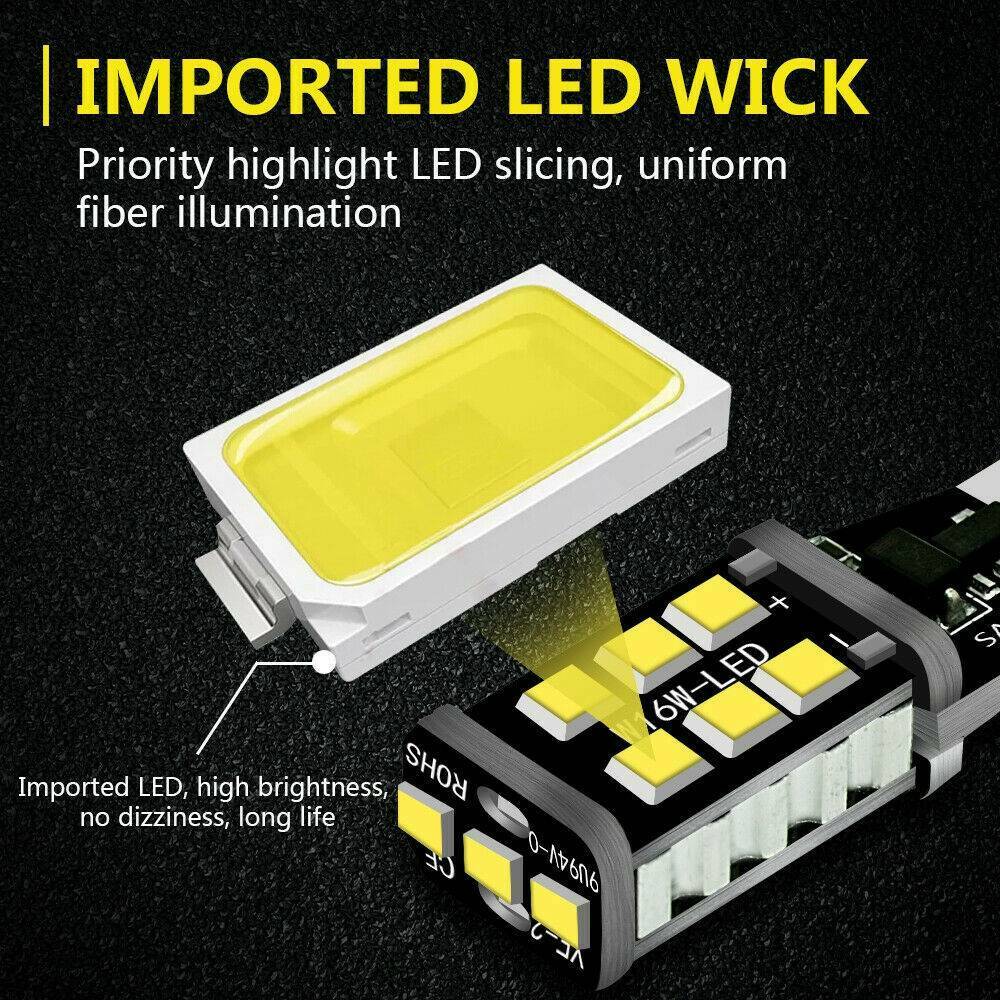 2X 921 LED Reverse Light Canbus Error Free 912 T15 W16W Backup Bulb 6000K White