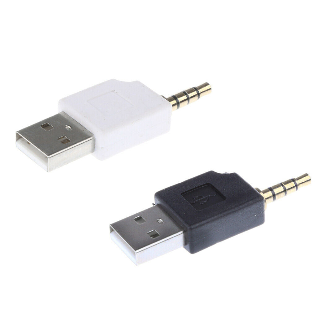 2x USB to 3.5mm Male Charger Converter Adapter Plug for iPod Shuffle 2nd
