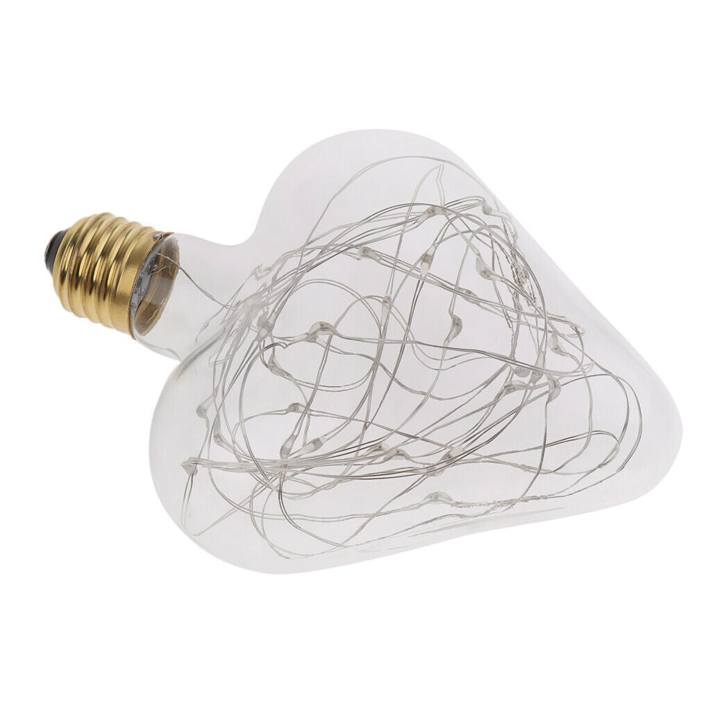 E27 Retro Edison Bulb Lightbulb Tungsten Filament Lamp Ornament Heart