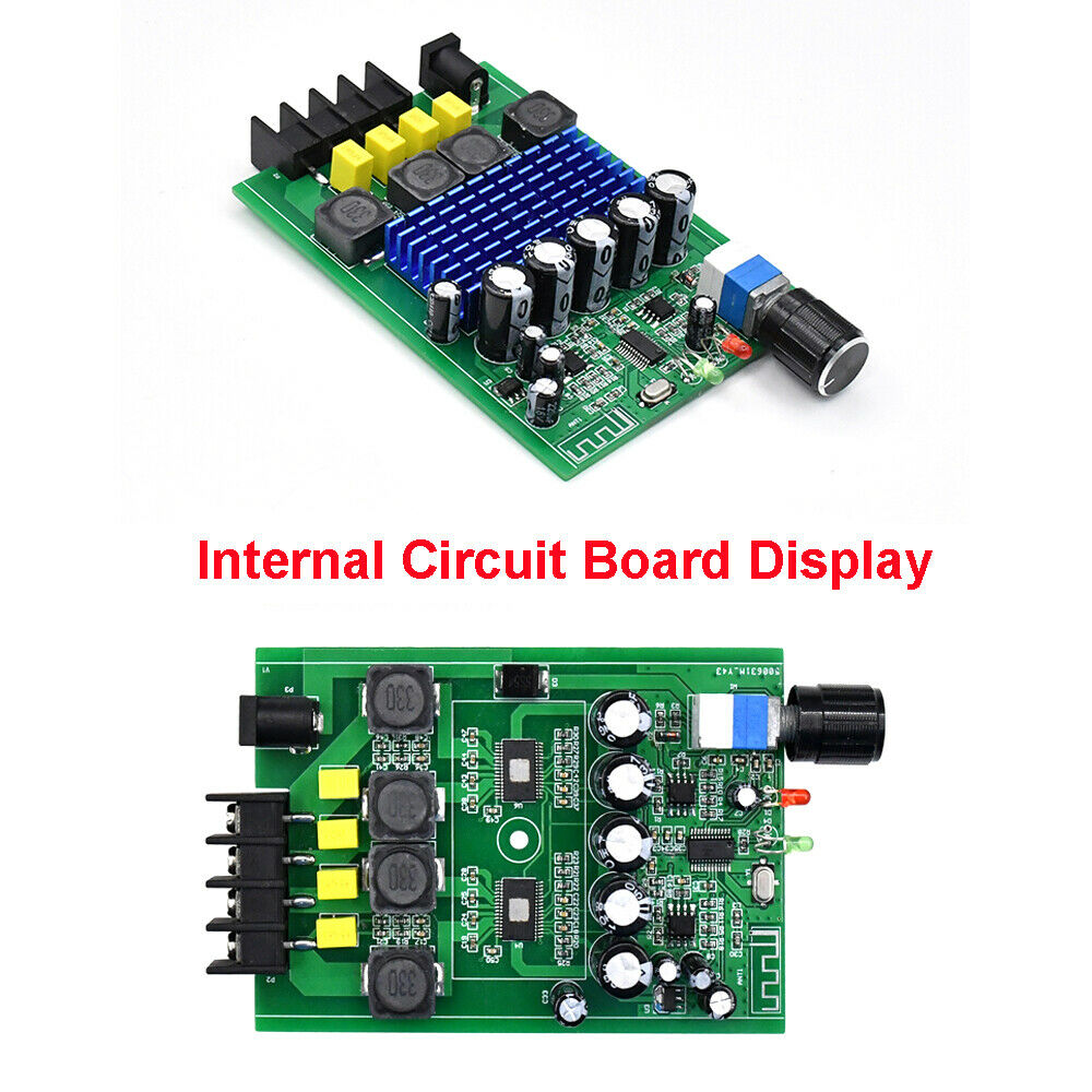 2X100W Dual TPA3116D2 Bluetooth Power Amplifier Board Aluminum Shell Wireless