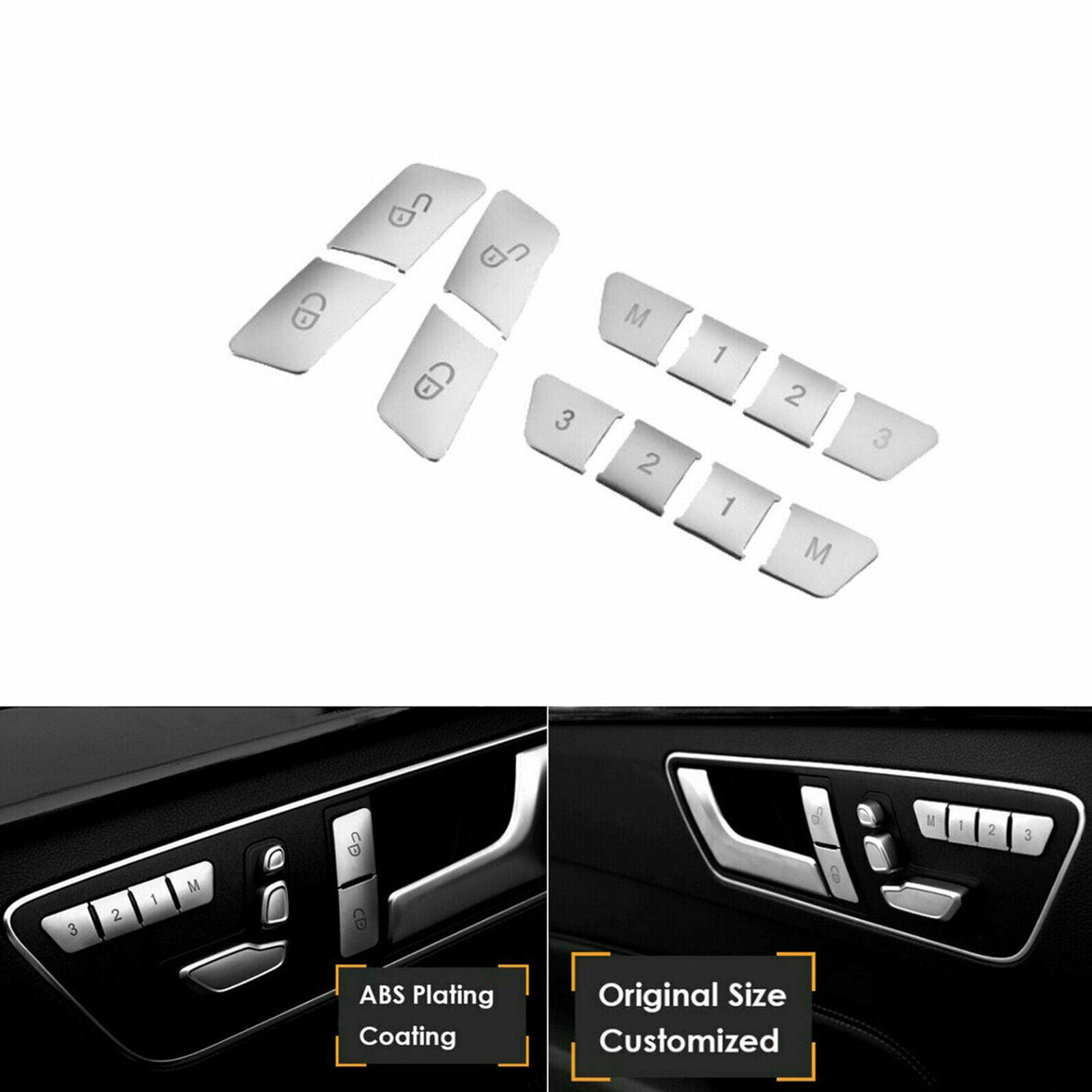 Seat Memory Lock Buttons Stickers For Benz A/B/E Class GLA GLK GLE CLS CLA ML GL